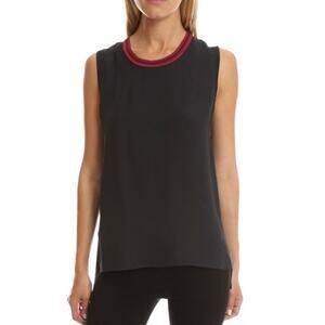 Rag & Bone Women's Black & Maroon Red Silk Romy Tank Top Size Small $275